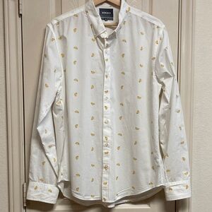 Bonobos Cotton Button Down White Dress Shirt with Tacos Size L Slim Fit